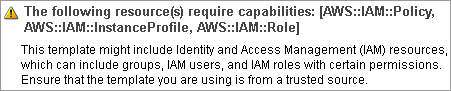 AWS Capabilities Warning