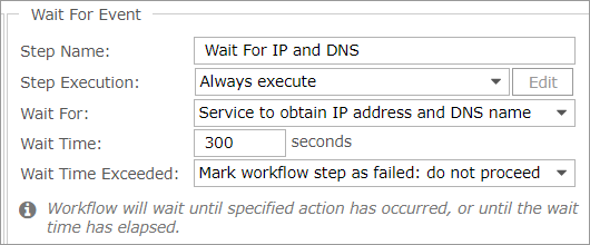 Wait for Event Step Details