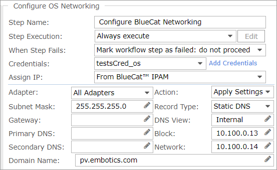 Configuring Network Details