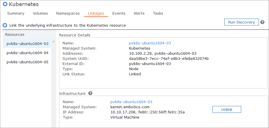 Kubernetes links to underlying infrastructure