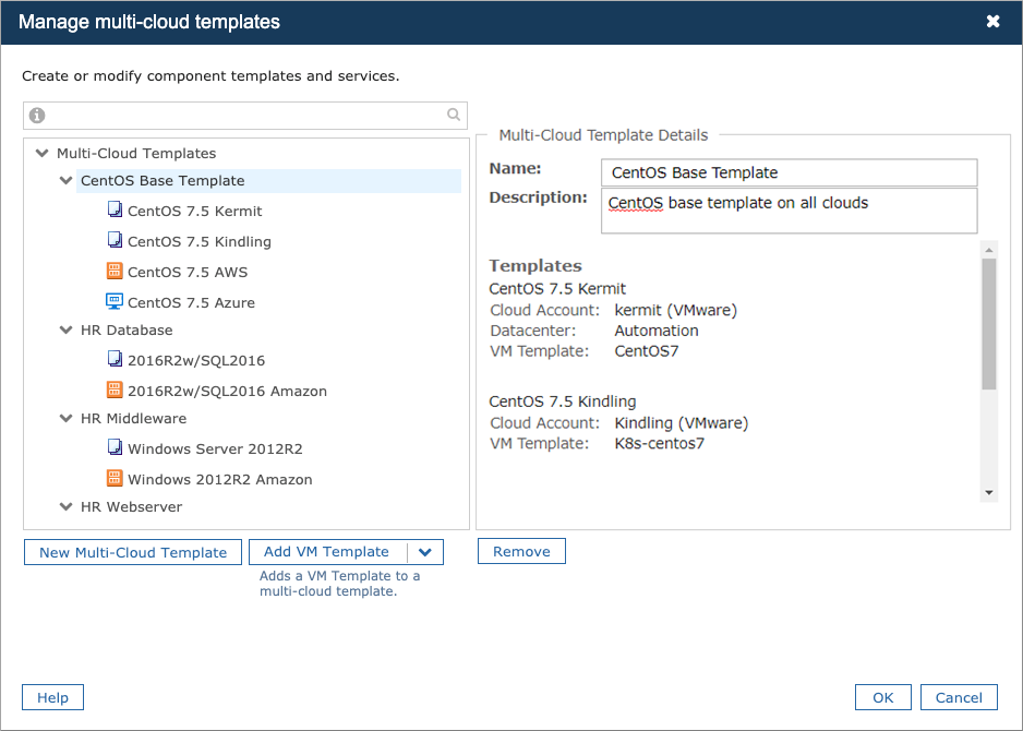 Configuring a Multi-Cloud Template in Commander