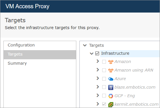 VM Access Proxy configuration